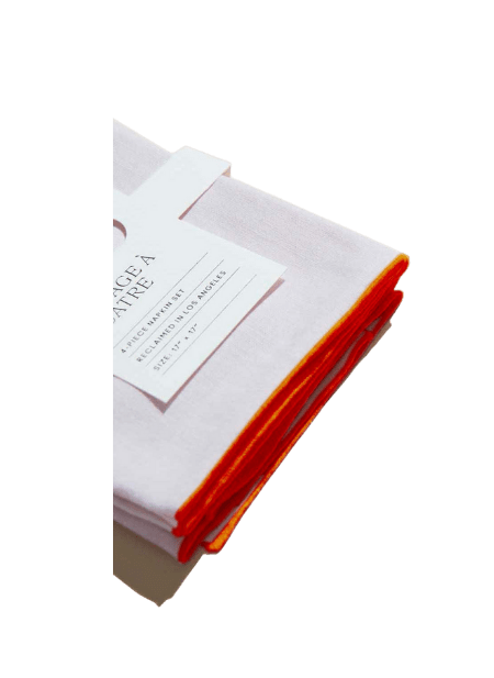 Blush Linen Orange 4-Piece Napkin Set