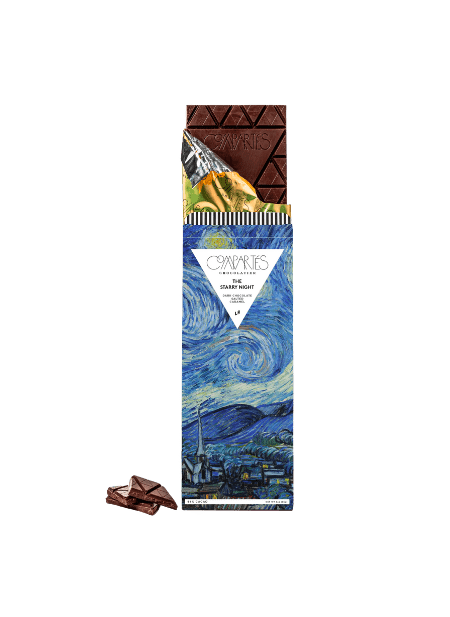 Starry Night Van Gogh Chocolate Bar -Salted Caramel Dark