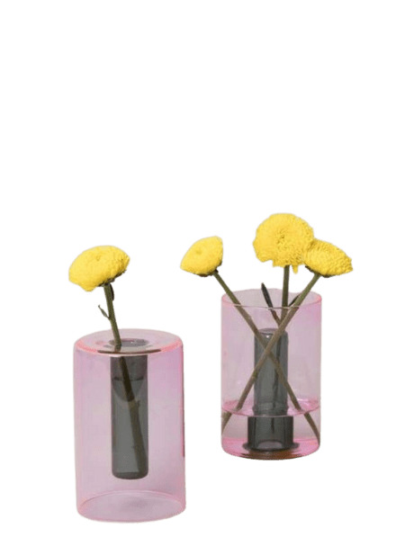 Reversible Glass Vase - SM - Pink/Green