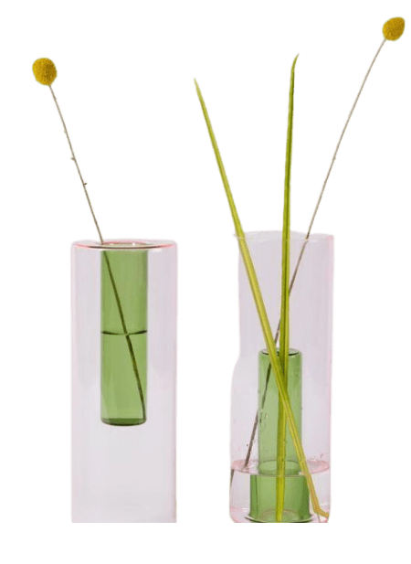 Reversible Glass Vase - LG - Pink/Green