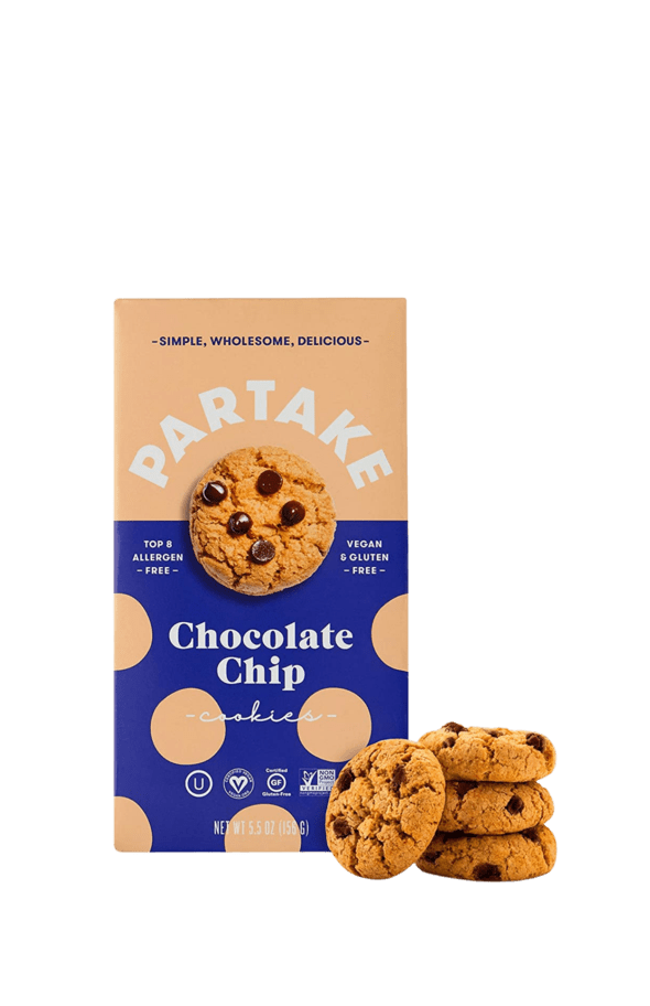 Partake Snacks Crunchy Chocolate Chip Cookies